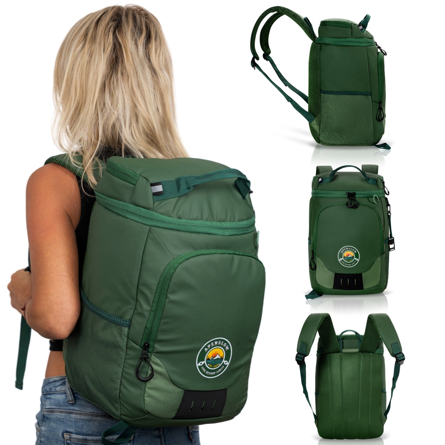 Apenglow's Leak Proof Backpack Cooler With Top and Side Compartments